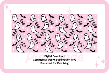 Boo Ghosties Mug Sublimation Design File