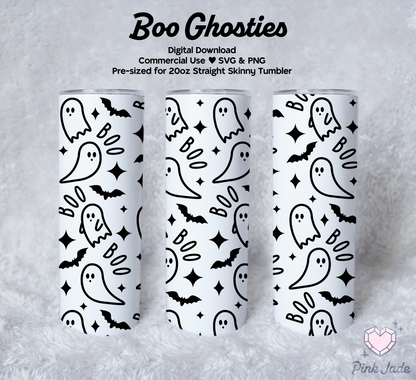 Boo Ghosties 20oz Straight Skinny Tumbler Design File