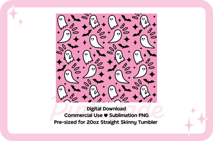 Boo Ghosties 20oz Straight Skinny Tumbler Sublimation Design File