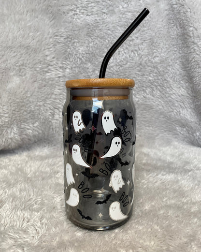 Boo Ghosties 16oz Beer Can Glass Cup