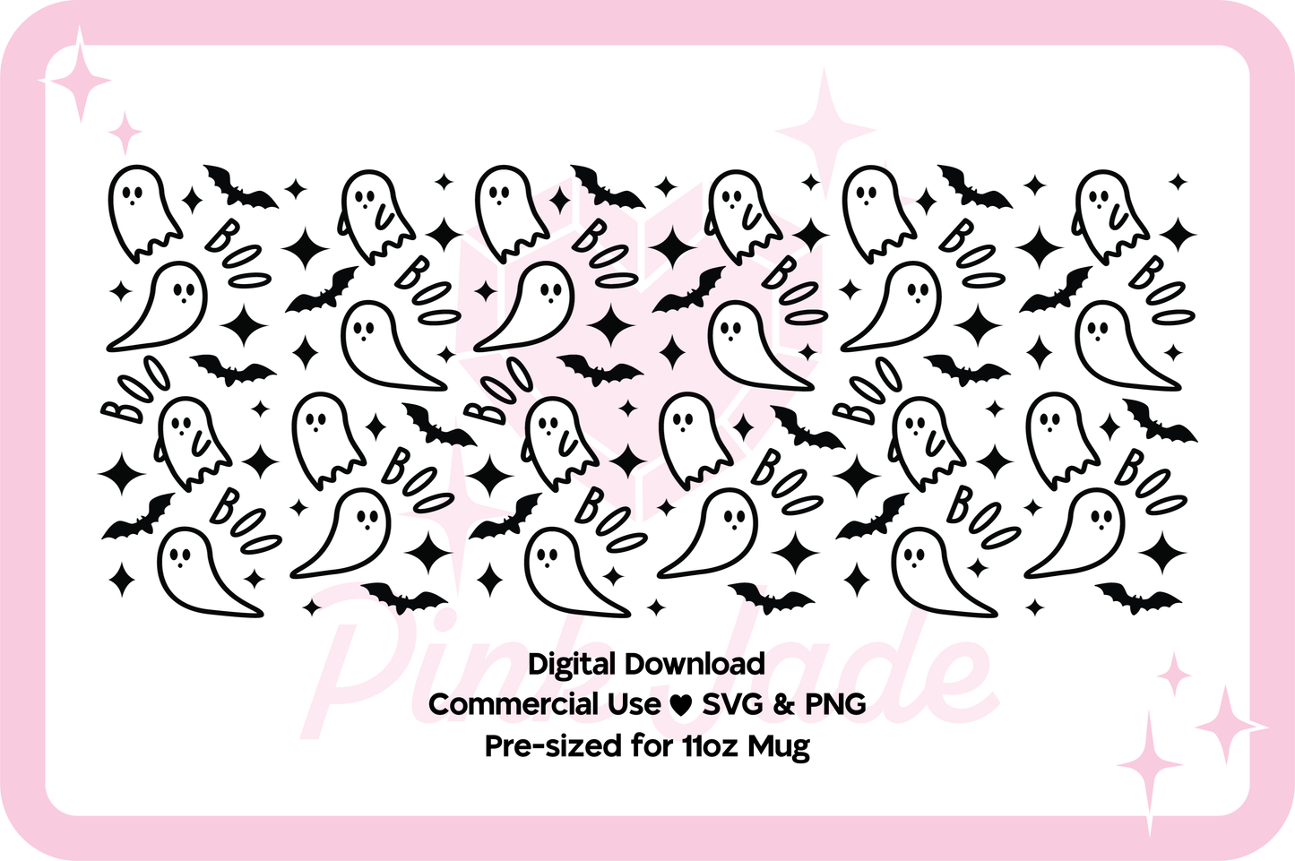 Boo Ghosties Mug Sublimation Design File