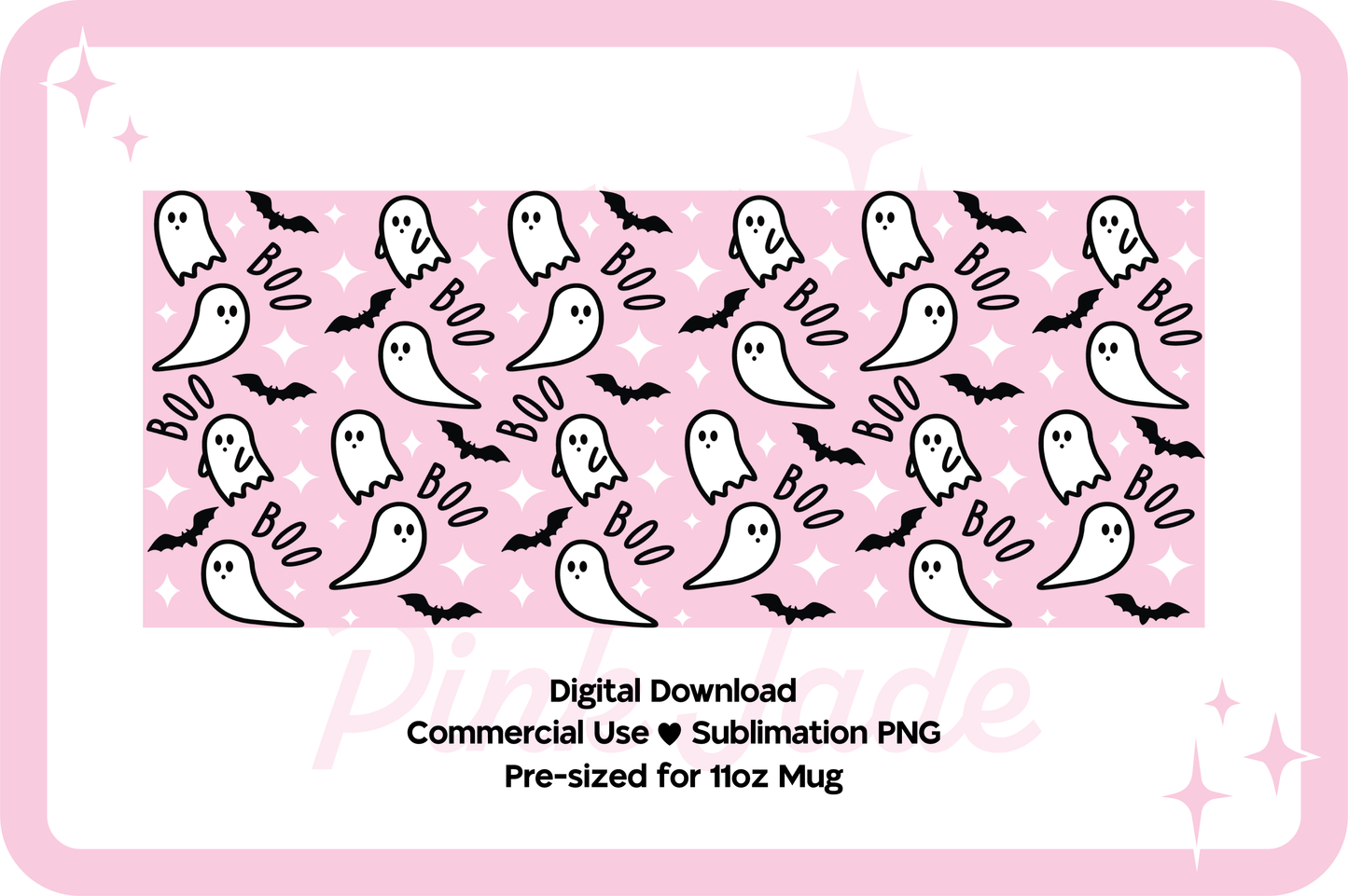 Boo Ghosties Mug Sublimation Design File