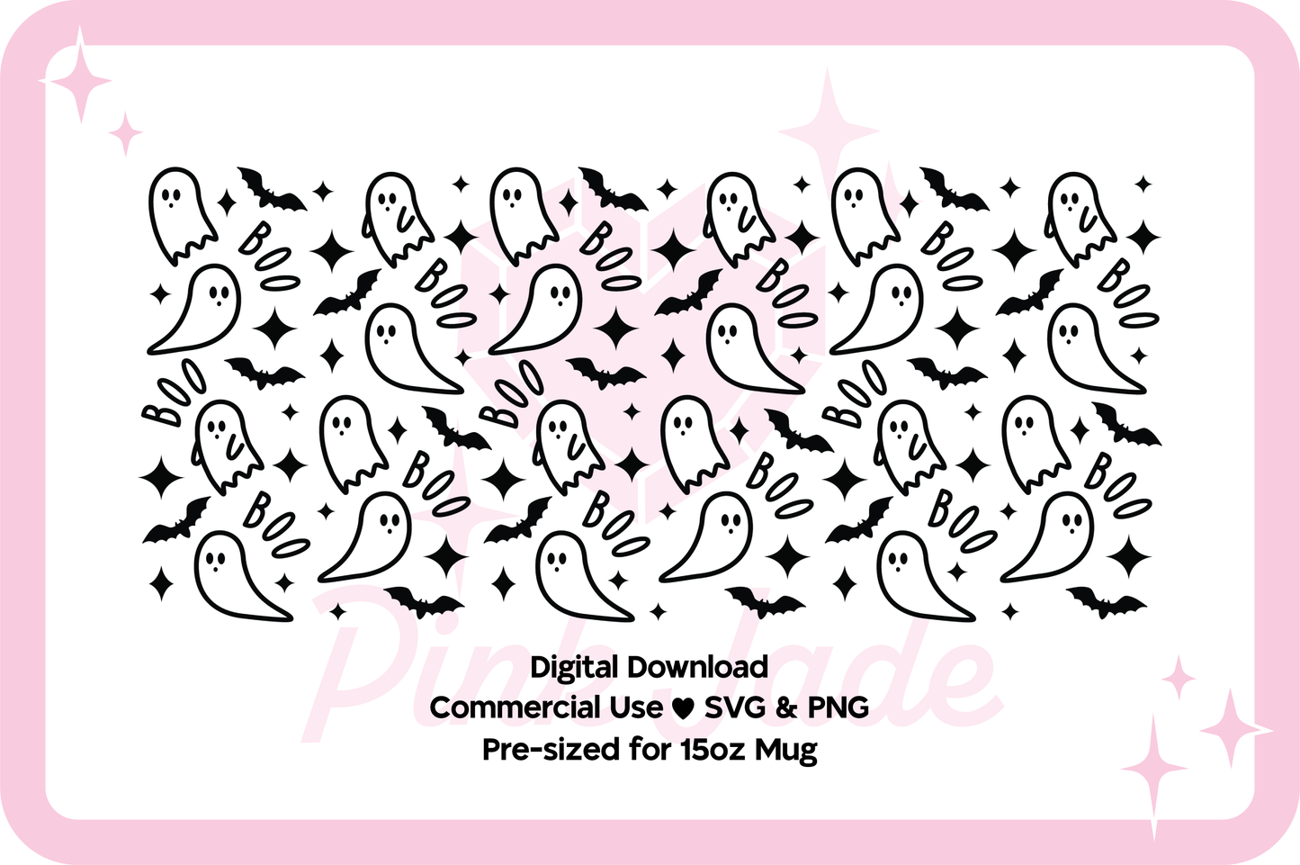 Boo Ghosties Mug Sublimation Design File