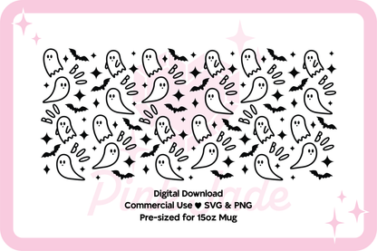 Boo Ghosties Mug Sublimation Design File