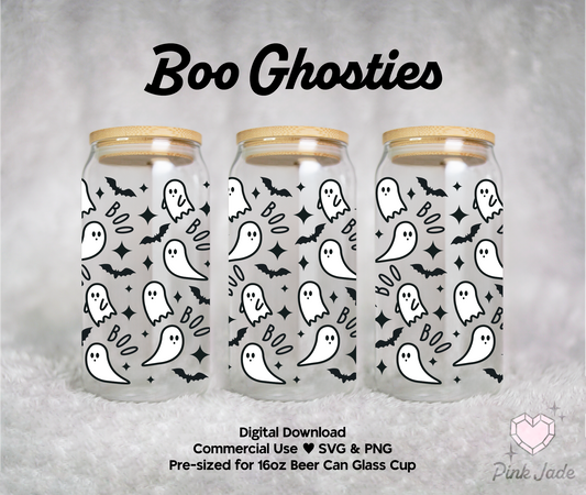 Boo Ghosties Beer Can Glass Design File