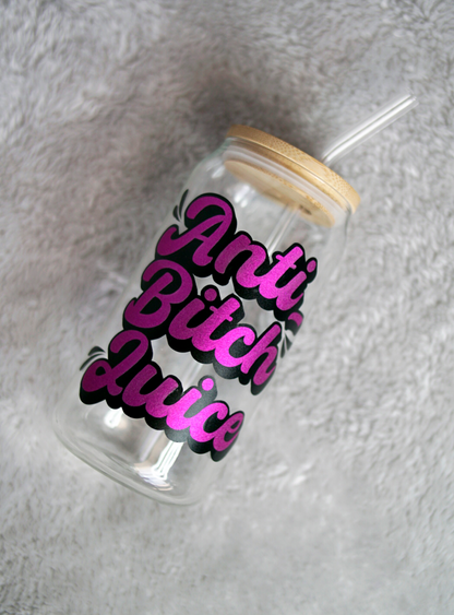 Anti-Bitch Juice 20oz Beer Can Glass Cup