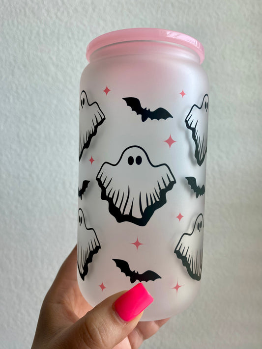 Girly Ghosties and Bats 16oz Beer Can Glass Cup