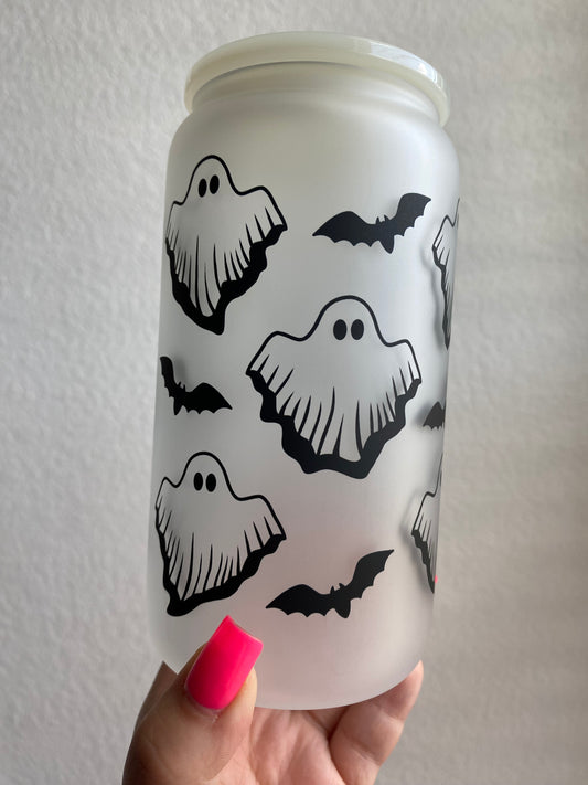 Ghosties and Bats 16oz Beer Can Glass Cup