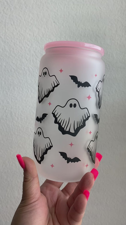 Girly Ghosties and Bats 16oz Beer Can Glass Cup