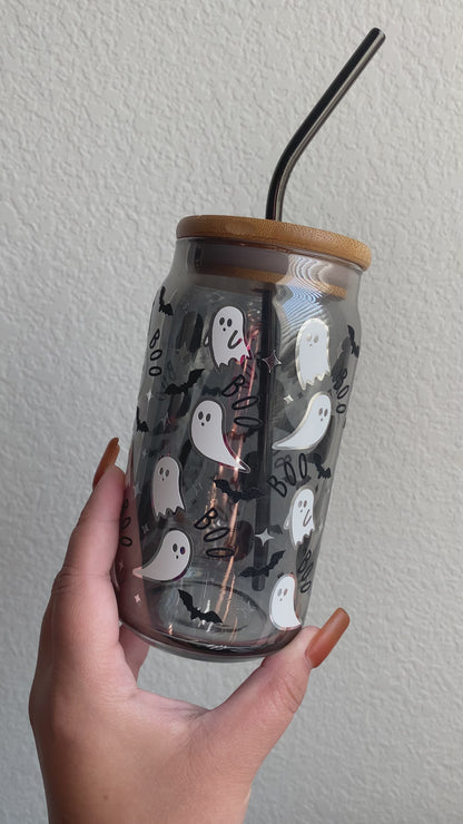 Boo Ghosties 16oz Beer Can Glass Cup